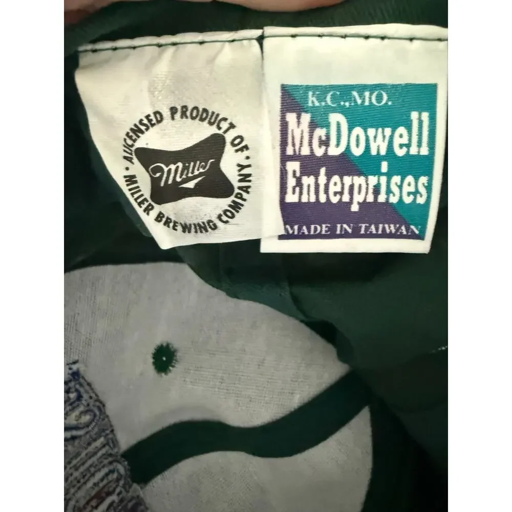 Vintage 90s Icehouse Beer Miller Brewing Snapback Hat Suede Brim Breweriana